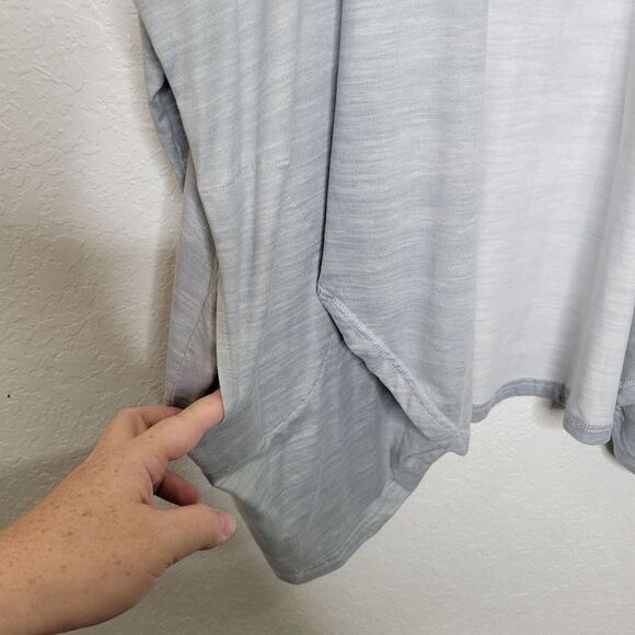 Muk Luks Women's Plus Size P4X Light Gray Open Front Drape Cardigan Sweater - Picture 7 of 9